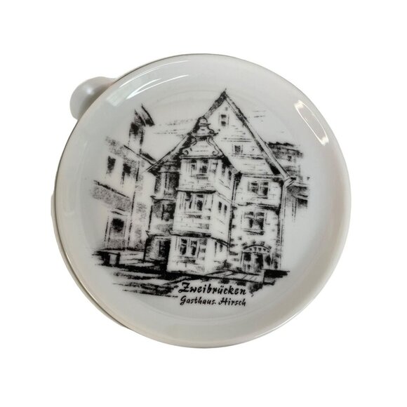 Fürstenberg Porzellan 6 Coasters Zweibrücken Landmarks White Black West Germany - Picture 4 of 11